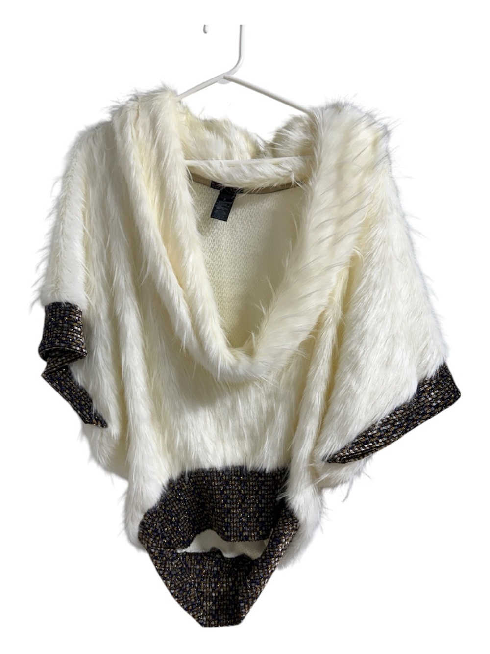 Custo Barcelona Runway F/W 2008 Faux Fur Cowl-Neck Poncho - Size Small